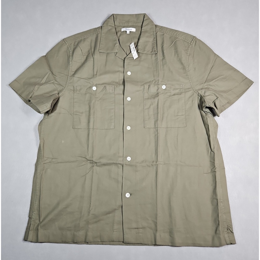 Madewell Mens Green Button Up Short Sleeve Shirt Size Large NWT